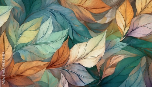 Wallpaper Mural Seamless decorative leaves background graphic resource Torontodigital.ca
