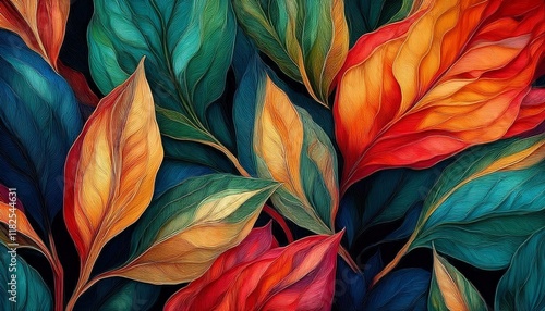 Wallpaper Mural Seamless decorative leaves background graphic resource Torontodigital.ca