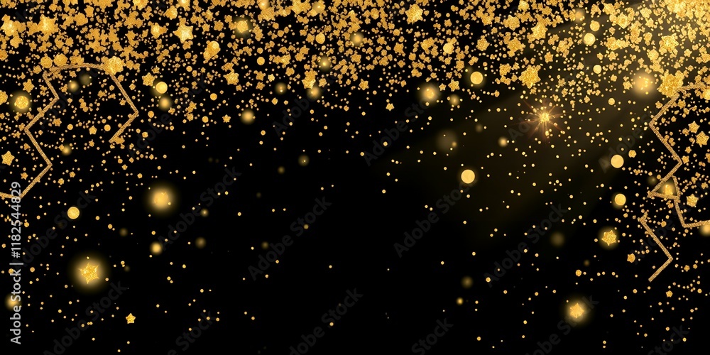 Naklejka premium Golden Starry Night