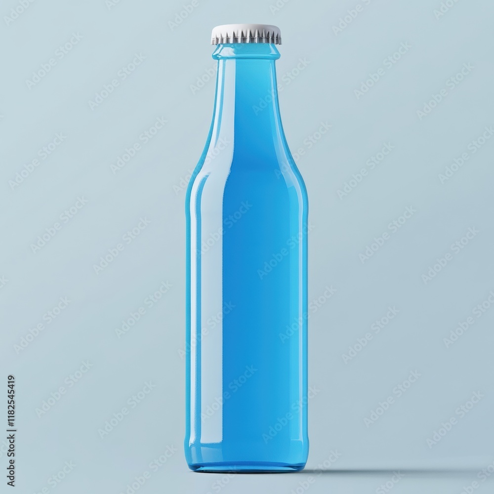 Juice bottle mockup with clear design, customizable branding area, vibrant cyan label, suitable for product presentations, clean transparent background Juice bottle mockup with clear design, customizable branding area, vibrant cyan label, suitable for product presentations, clean transparent background