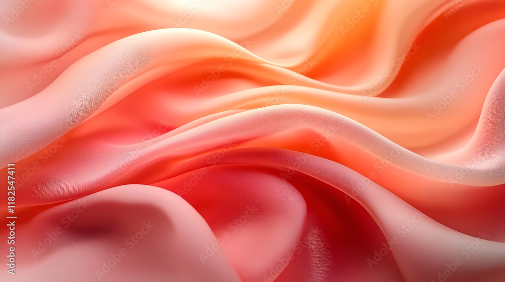 Obraz premium oft Peach and Pink Fabric Texture Elegant Smooth Design with Gentle Flowing Waves