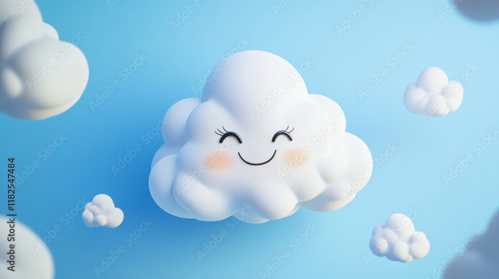 Cheerful cloud character, whimsical design, bright colors, friendly expression, perfect for children's content, playful atmosphere, joyful vibe Cheerful cloud character, whimsical design, bright colors, friendly expression, perfect for children's content, playful atmosphere, joyful vibe