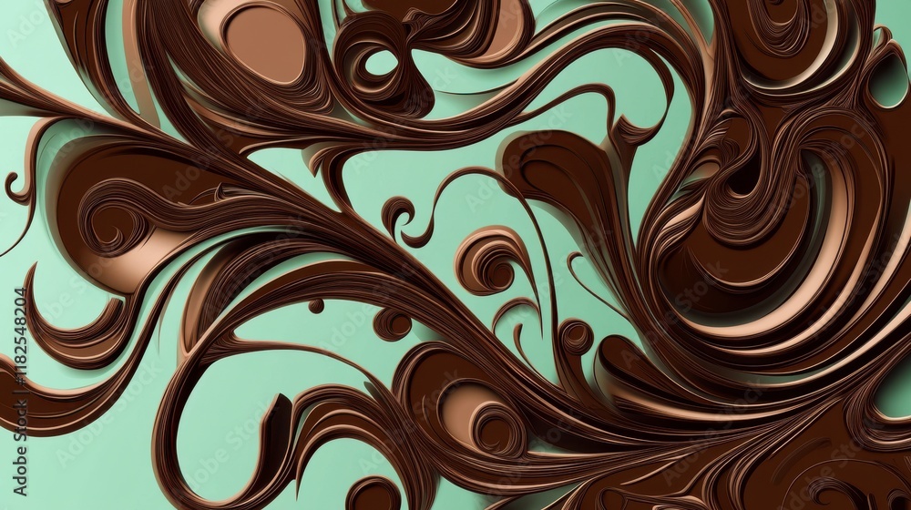 Intricate Chocolate Patterns: A Visual Symphony of Liquid Chocolate Forms Intricate Chocolate Patterns: A Visual Symphony of Liquid Chocolate Forms