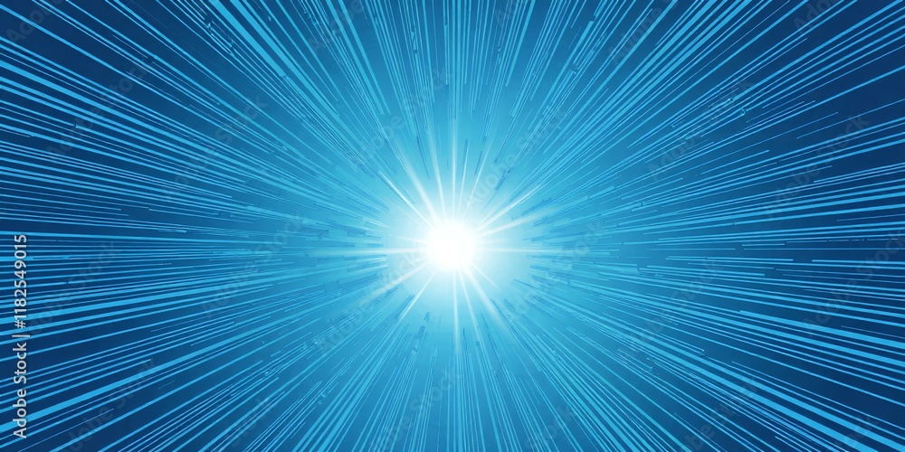 Fototapeta premium Abstract Blue Light Speed Burst
