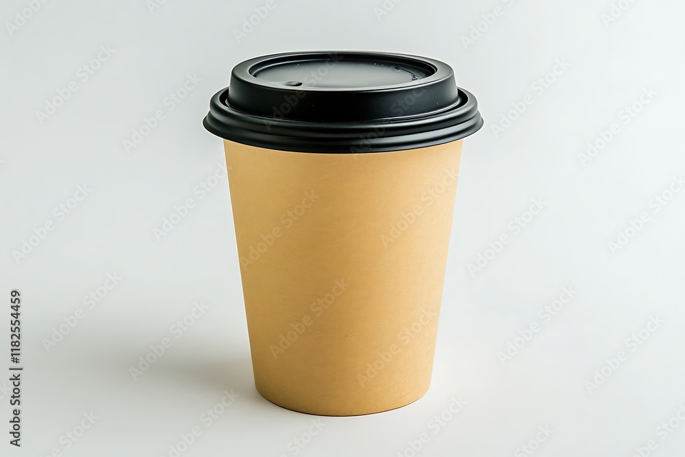 Another Angle of Minimalist Paper Cup with Black Lid Another Angle of Minimalist Paper Cup with Black Lid