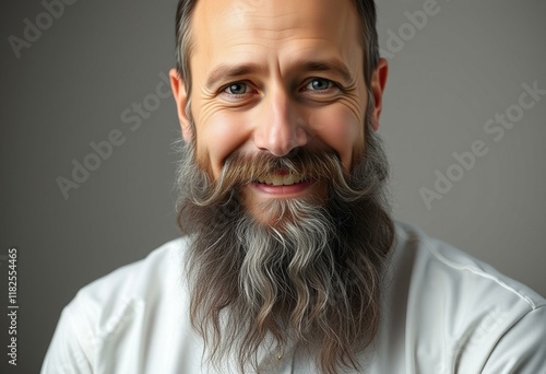 Portrait of a bearded man with a calm expression photo