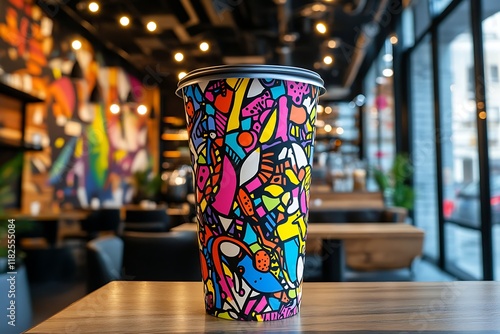 Energetic and Artistic Abstract Cup Design photo