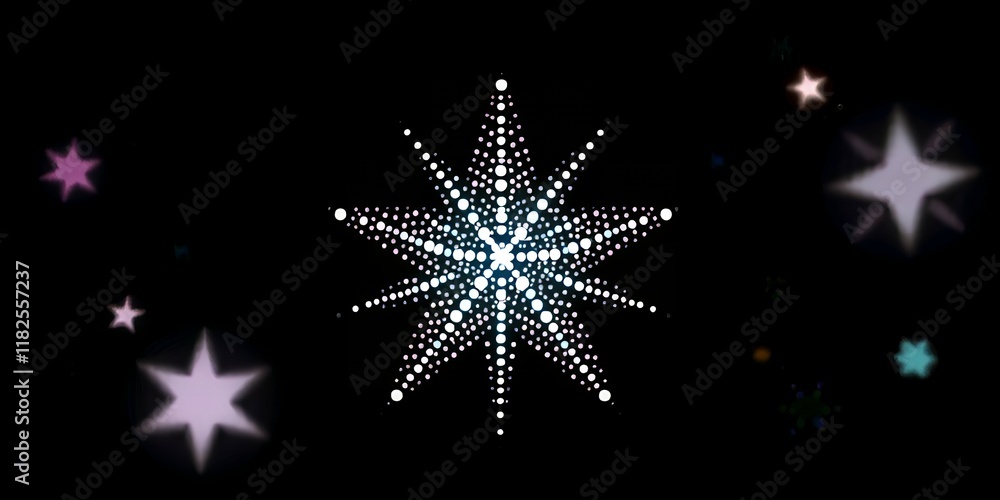 Fototapeta premium Glowing Star Burst in Dark Night