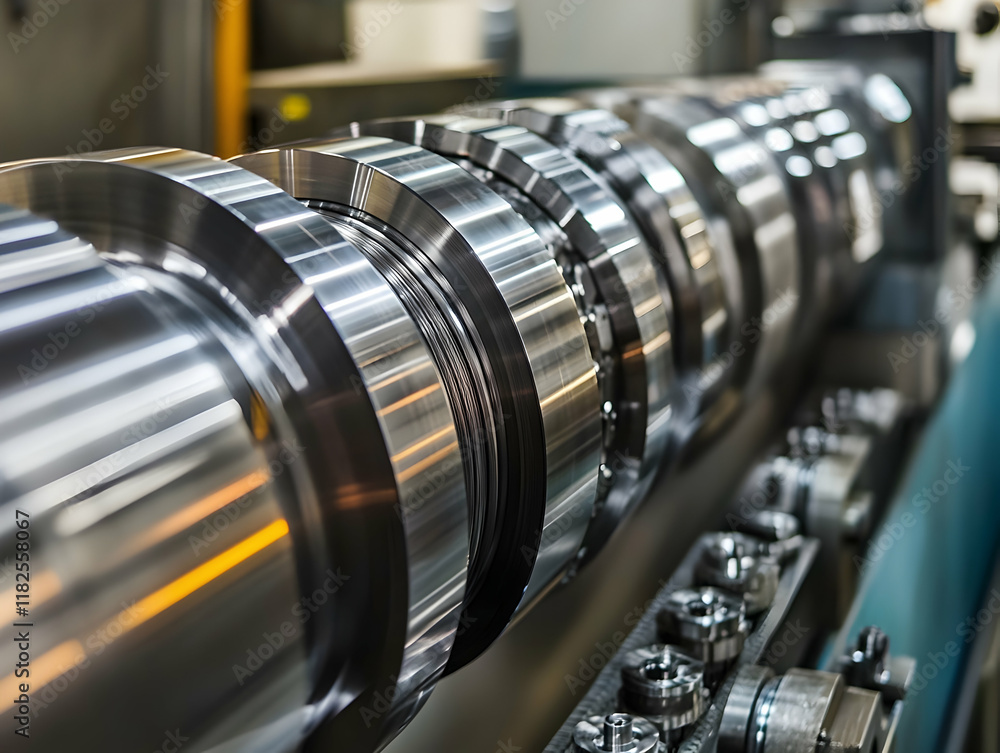 Skilled technician working on a precision lathe in a bright modern machine shop - Skilled technician working on a precision lathe in a bright modern machine shop -