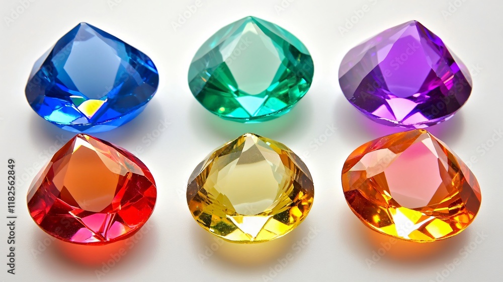 Vibrant Rainbow Gemstones Collection- Sparkling Crystal Diamonds Vibrant Rainbow Gemstones Collection- Sparkling Crystal Diamonds