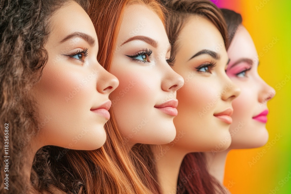 A group of women with diverse eye colors, showcasing individuality and diversity