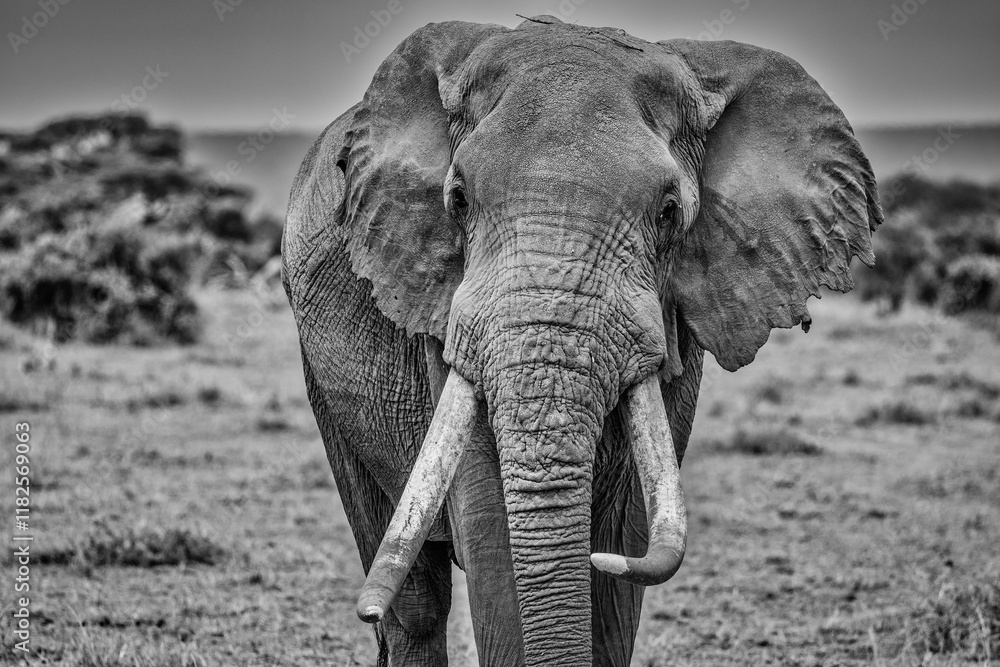 Naklejka premium Amboseli elephant, Amboseli Nation Park, Africa