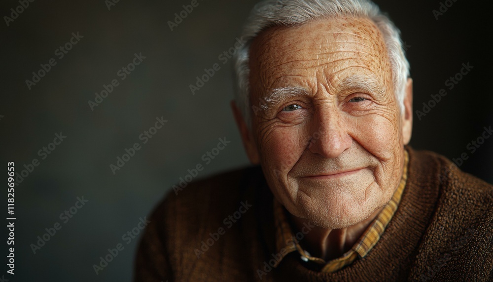 A senior man with a gentle smile. AI. A senior man with a gentle smile. AI.