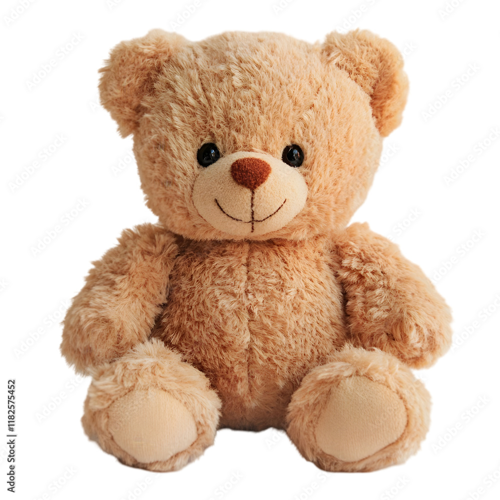 Fototapeta premium Adorable Light Brown Teddy Bear Plush Toy Soft Cute Child s Friend Cozy Sweet Playfu