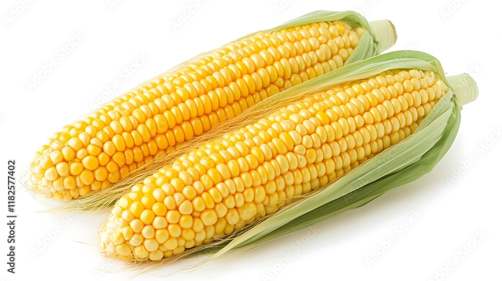 Yellow Grain Corn Isolated on White Background with Texture for Popcorn Copy Space Image Yellow Grain Corn Isolated on White Background with Texture for Popcorn Copy Space Image