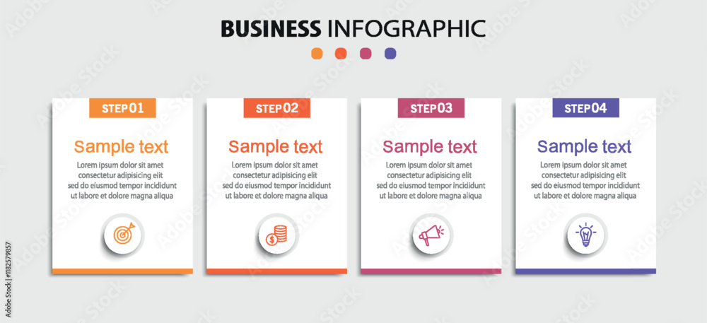 Business infographic design template with 4 options or steps Business infographic design template with 4 options or steps