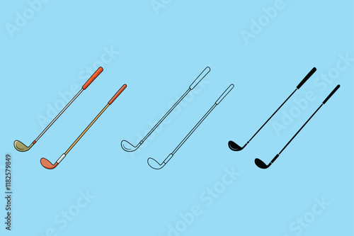 golf club with its handle vector illustration