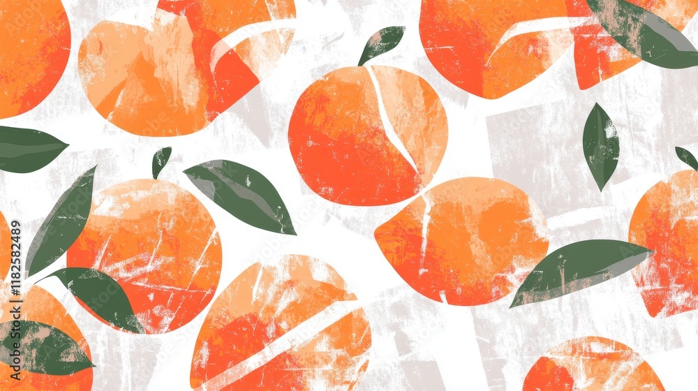 Abstract Orange and Peach Fruit Pattern Design Abstract Orange and Peach Fruit Pattern Design