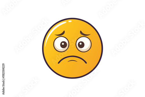 Frowning emoji character with a sorrowful look, ideal for conveying emotions like regret, sympathy, or general sadness
