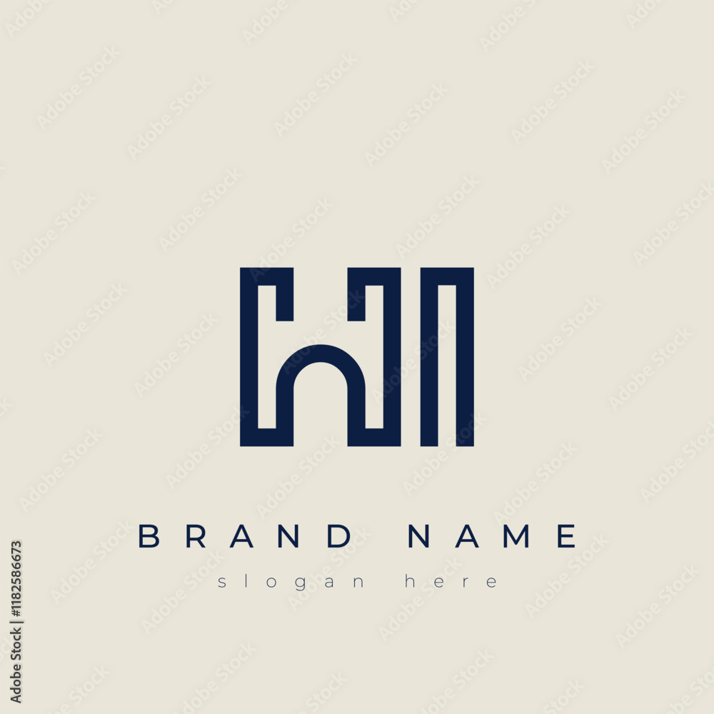 Fototapeta premium H and I logo design. HI abstract Letters Logo Monogram. This logo design is the process of creating a visual symbol that represents a brand, company, or individual.