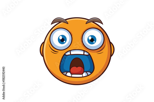 Illustrated emoticon with glasses screaming in horror, depicting exaggerated cartoonish fear and astonishment