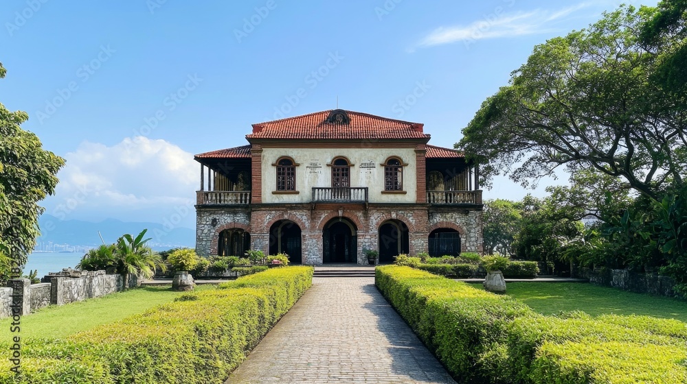 Majestic Historic Building with Lush Garden Majestic Historic Building with Lush Garden