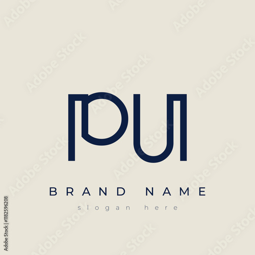 P and U logo design. PU abstract Letters Logo Monogram. This logo design is the process of creating a visual symbol that represents a brand, company, or individual.