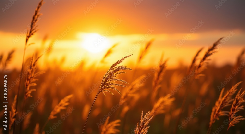 Araffes in a field with the sun setting in the background Araffes in a field with the sun setting in the background