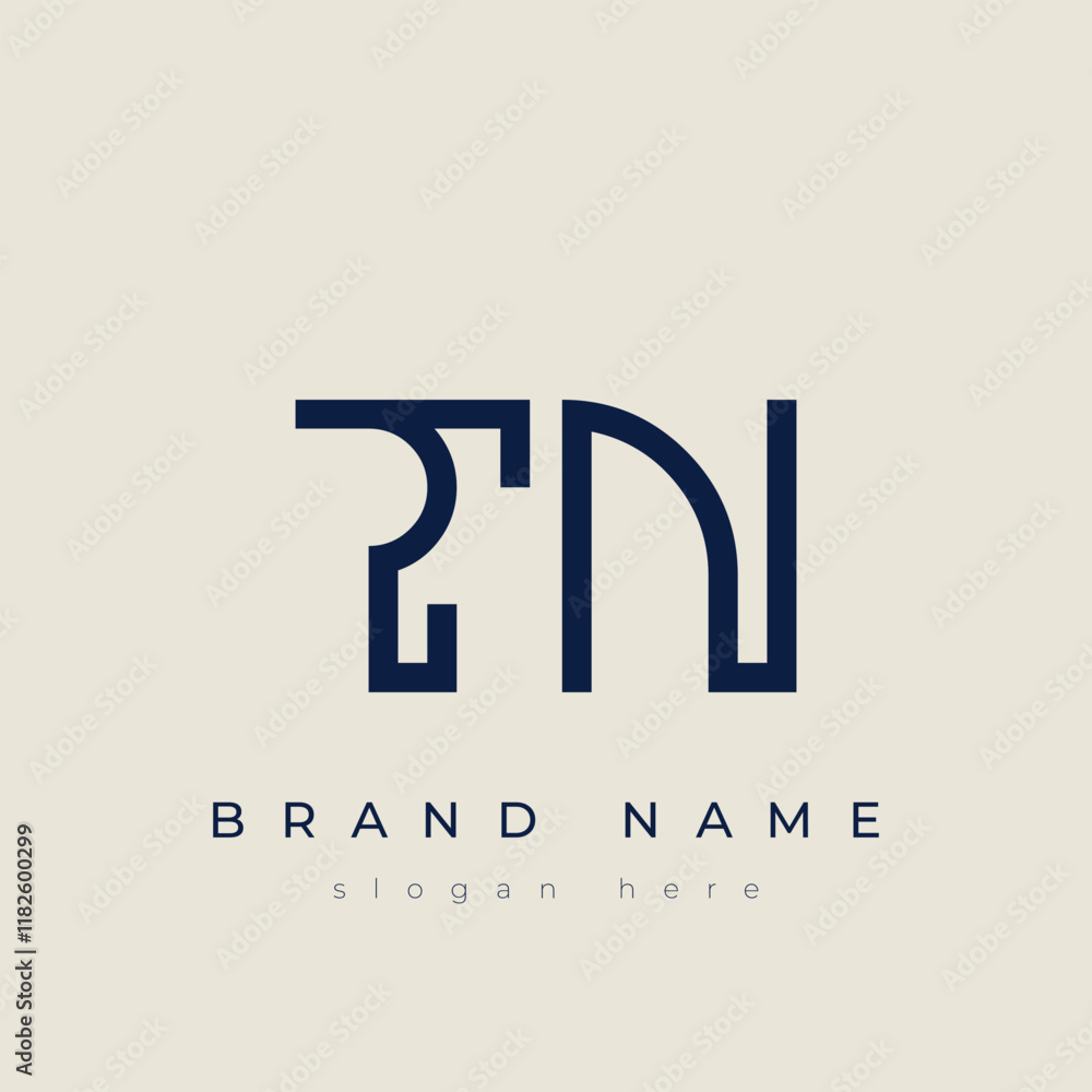 Fototapeta premium T and N logo design. TN abstract Letters Logo Monogram. This logo design is the process of creating a visual symbol that represents a brand, company, or individual.