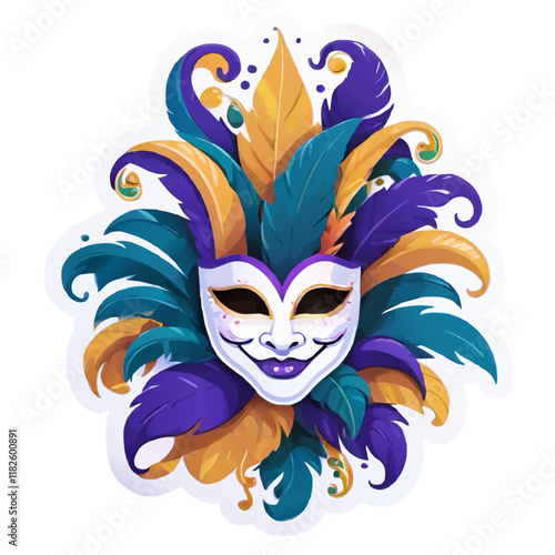 venetian carnival mask vector illustration