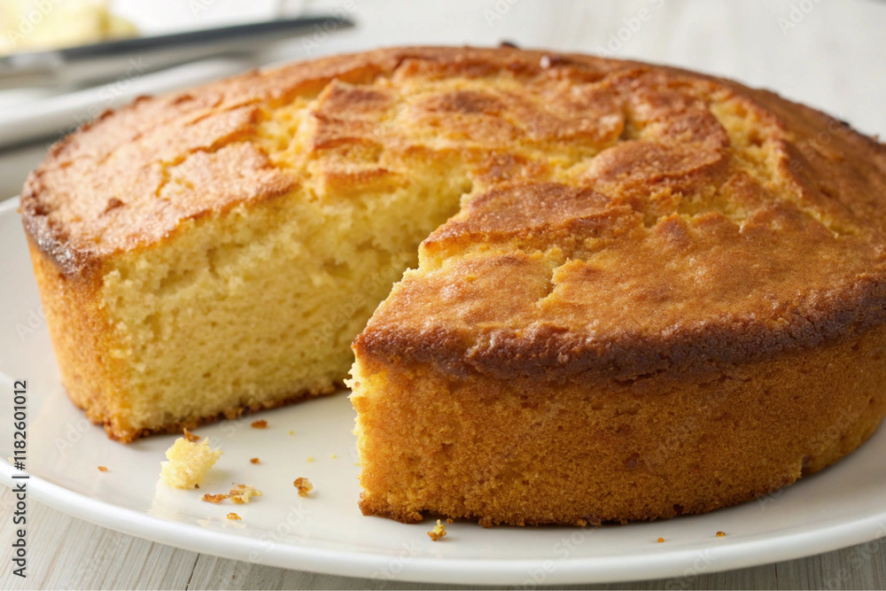 Delicious Homemade Cornbread Loaf, Sliced and Ready to Serve Delicious Homemade Cornbread Loaf, Sliced and Ready to Serve