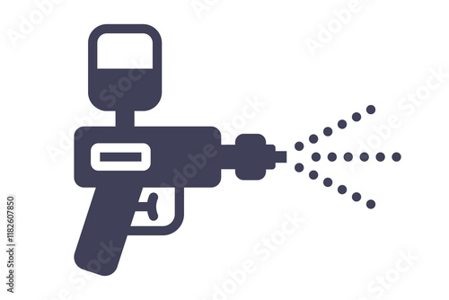 black icon paint gun for painting surfaces. paint the wall