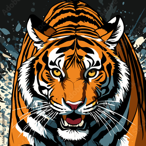 tiger head vector art for graphic design purposes

 photo