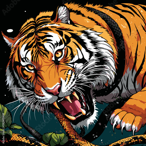 tiger head vector art for graphic design purposes

 photo