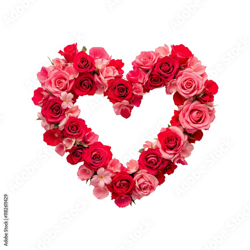 Wallpaper Mural Valentine's day rose flowers heart shape with the isolated on transparent background.   Torontodigital.ca