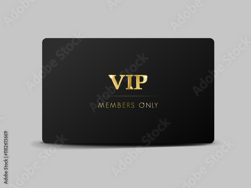 Premium golden VIP Card with elegant vip card template. Modern business card for members only. Luxury design.