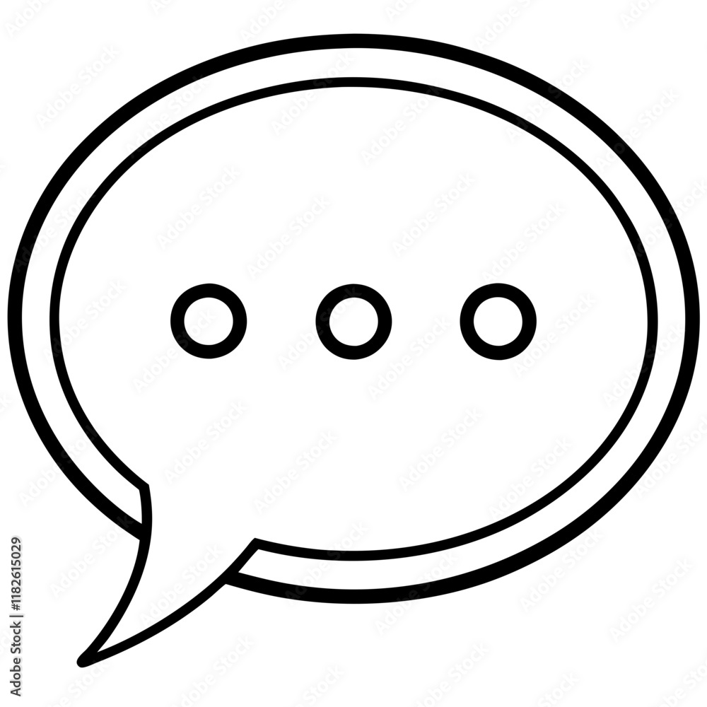 Speech Bubble with Three Dots Vector Icon for Messaging and Communication Speech Bubble with Three Dots Vector Icon for Messaging and Communication