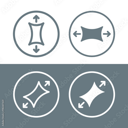Lycra icon, as part of fabric. Designation of elastic, ductility or stretchable fabric. Pictogram for web or marketplace, category clothing.