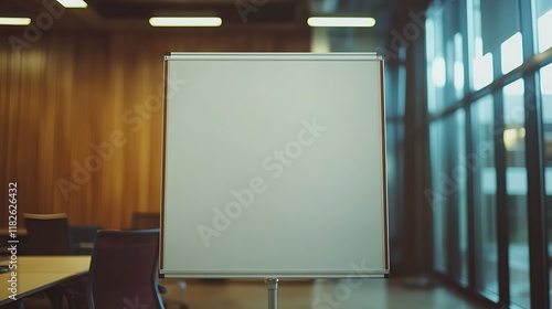 Professional Office with Blank Whiteboard photo