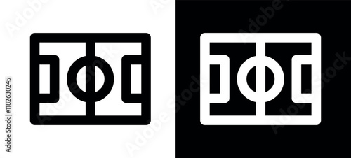 Sports ground icon. Symbol of sport or match, stadium or field. Attribute of game, championship or competition. Venue of tournament.