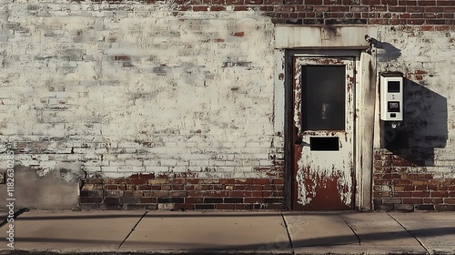 Timeless Weathered Brick Wall in Urban Setting photo