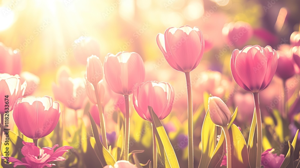 Flowers blooming in garden high quality generated AI Flowers blooming in garden high quality generated AI