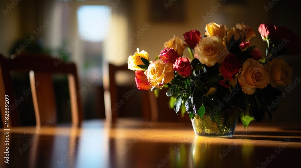 A vase of fresh flowers sitting on a table A vase of fresh flowers sitting on a table