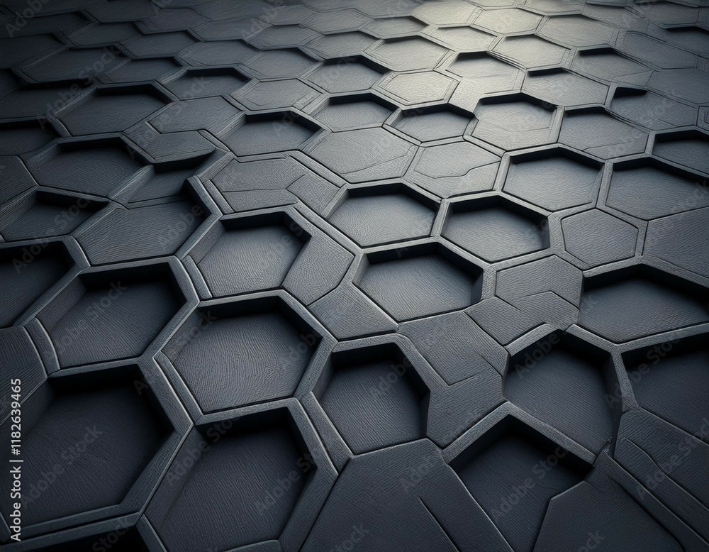 geometric hexagonal pattern on concrete surface with light and shadow play geometric hexagonal pattern on concrete surface with light and shadow play