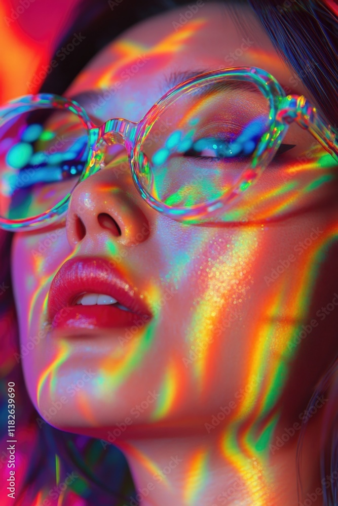 A close-up shot of a person wearing glasses, suitable for use in portraits, education or everyday life images A close-up shot of a person wearing glasses, suitable for use in portraits, education or everyday life images
