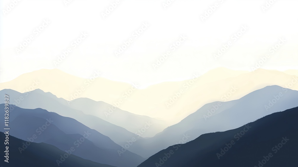 Fototapeta premium Misty mountains in the early morning light generated AI