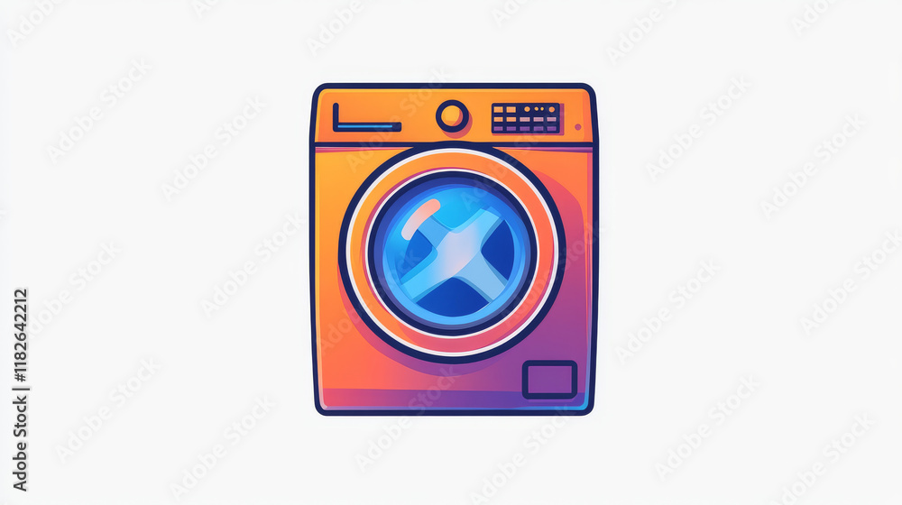 Vector logo washing machine. Brand logo in the form of a washing machine. Vector logo washing machine. Brand logo in the form of a washing machine.
