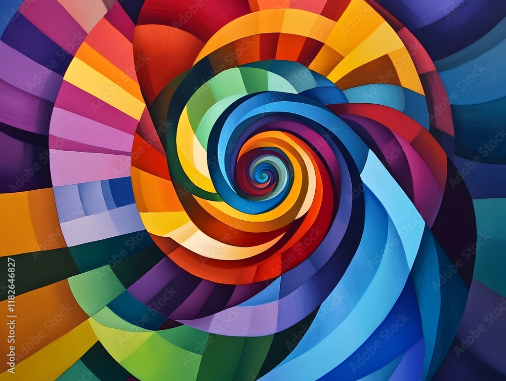 Obraz premium Hypnotic spirals of bright colors and dynamic shapes