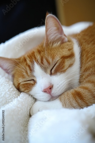 Sleepy Orange Cat photo