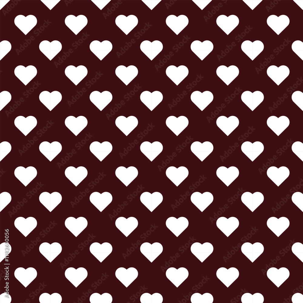 Simple heart shape seamless pattern in diagonal arrangement. Love and romantic theme background. red vector wallpaper.